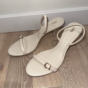 Zara Beige Strappy Heels